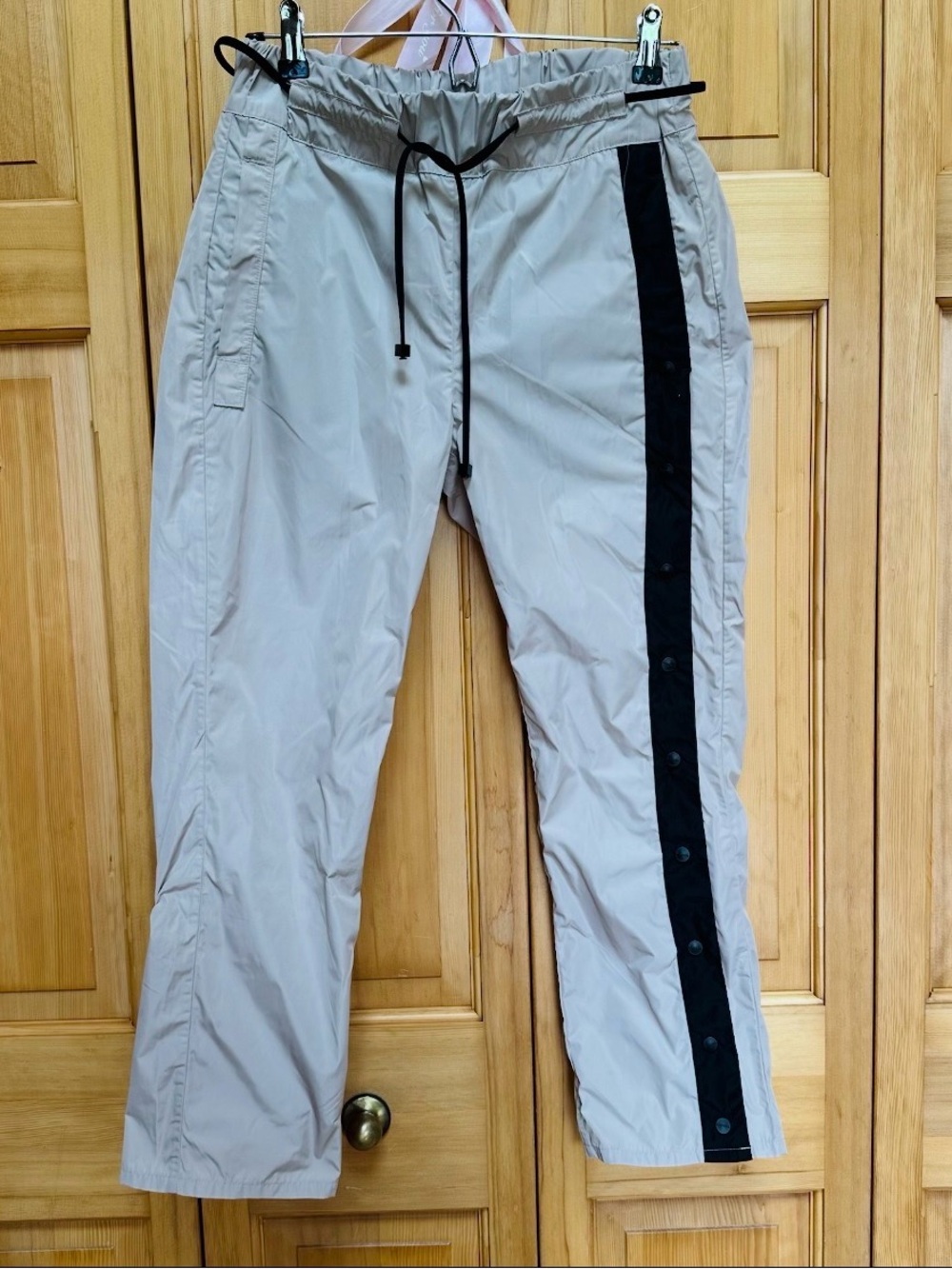Koral Snap Side Track Pants Light Gray Beige Size S #122